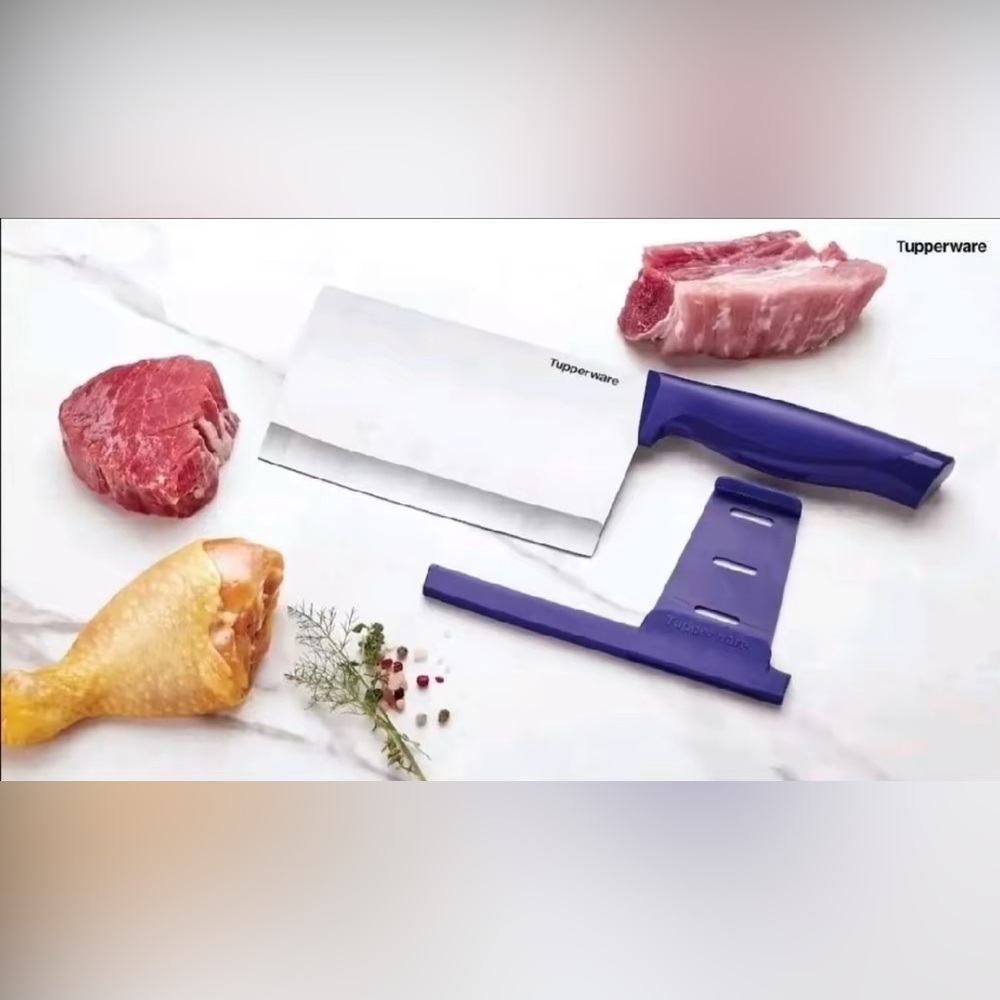 Tupperware New Beautiful Large and Heavy Chopper Essential Knife in Blue Color
